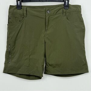 PRANA Olive Green Nylon Quick Dry Activewear Outdoor Performance Shorts